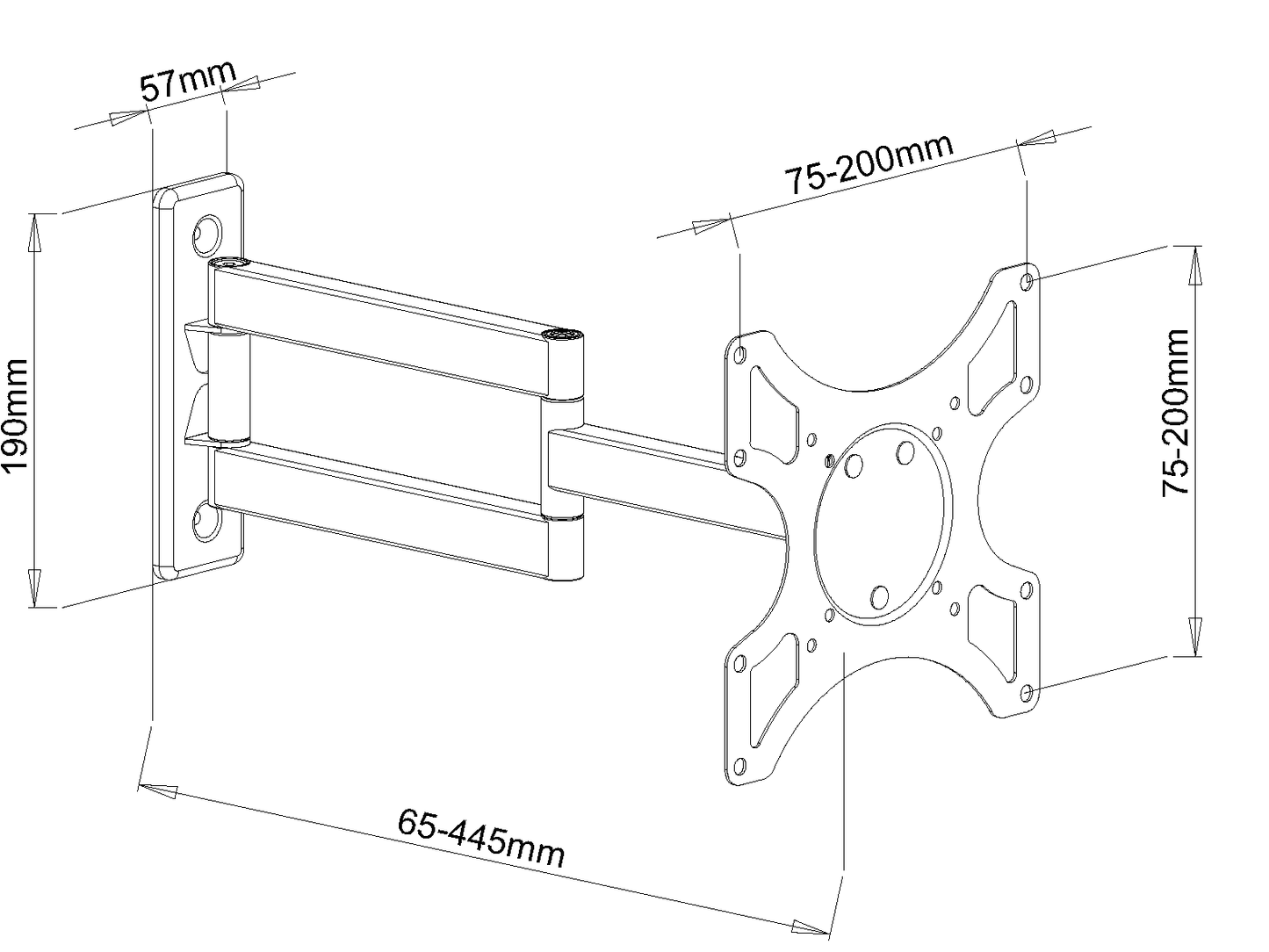 BEST 19-37" TV/Monitor Full-Motion Wall Mount