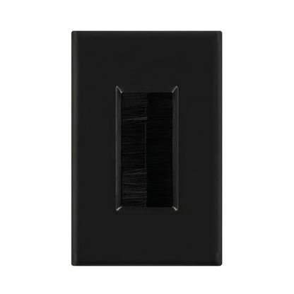 BestMounts Combo: Brush Decorator 1-Gang Cable Pass-Through Low Voltage Snap-On Wall Plate with Drywall Retrofit Mounting Bracket | BLVBRS1