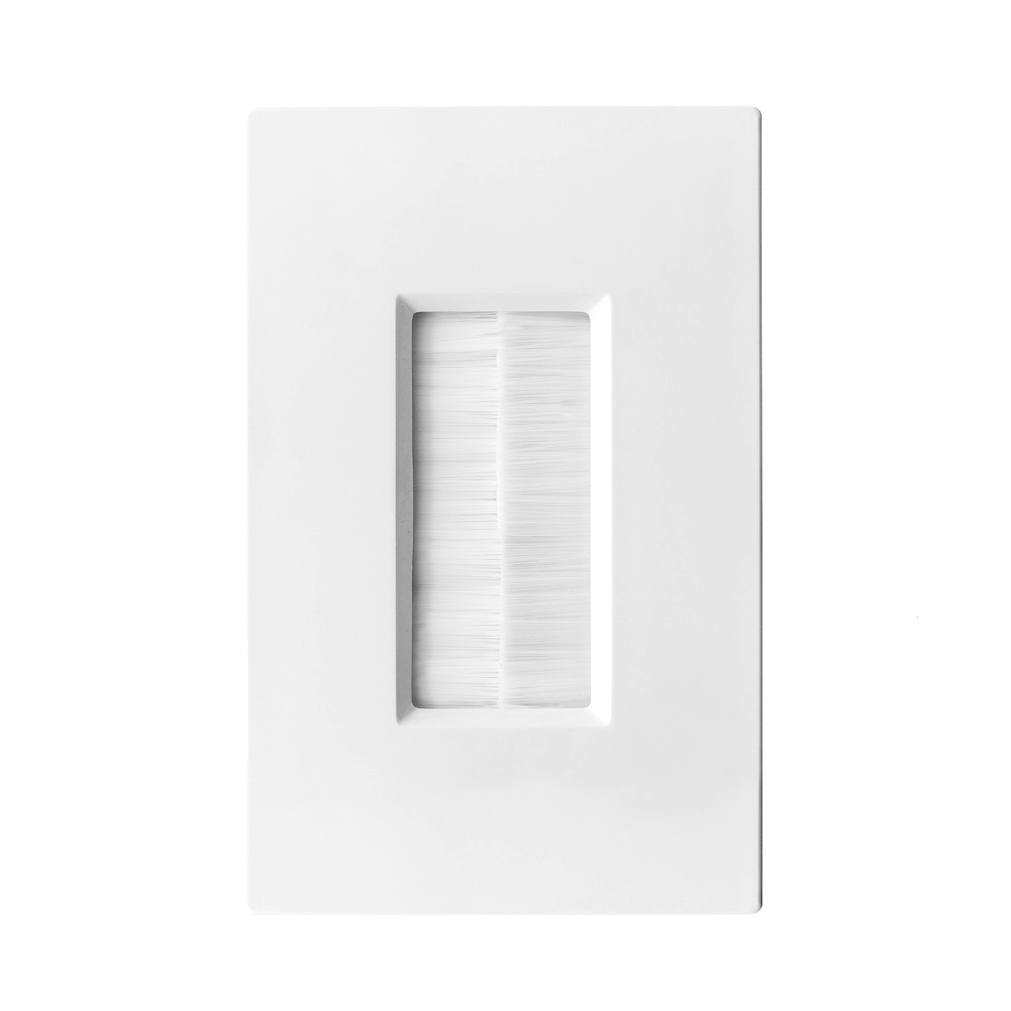 BestMounts Combo: Brush Decorator 1-Gang Cable Pass-Through Low Voltage Snap-On Wall Plate with Drywall Retrofit Mounting Bracket | BLVBRS1