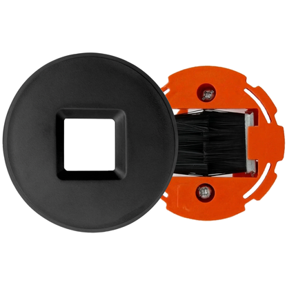 BestMounts Combo: Brush Round 1-Gang Cable Pass-Through Low Voltage Snap-On Wall Plate with Drywall Retrofit Mounting Bracket | BMROUNDBRS