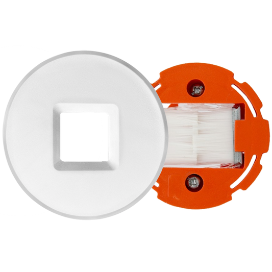 BestMounts Combo: Brush Round 1-Gang Cable Pass-Through Low Voltage Snap-On Wall Plate with Drywall Retrofit Mounting Bracket | BMROUNDBRS