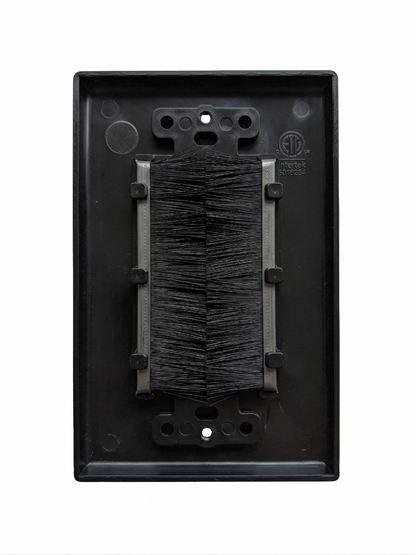 BestMounts Brush Decorator 1-Gang Cable Pass-Through Low Voltage Wall Plate | BWPBRUSH1