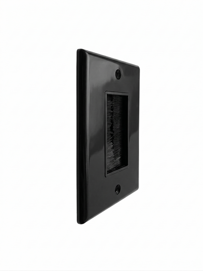 BestMounts Brush Decorator 1-Gang Cable Pass-Through Low Voltage Wall Plate | BWPBRUSH1