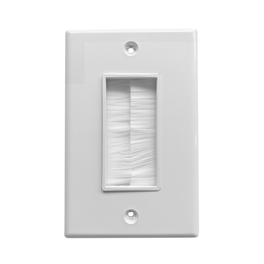BestMounts Brush Decorator 1-Gang Cable Pass-Through Low Voltage Wall Plate | BWPBRUSH1