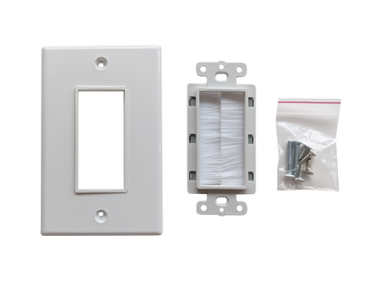BestMounts Brush Decorator 1-Gang Cable Pass-Through Low Voltage Wall Plate | BWPBRUSH1