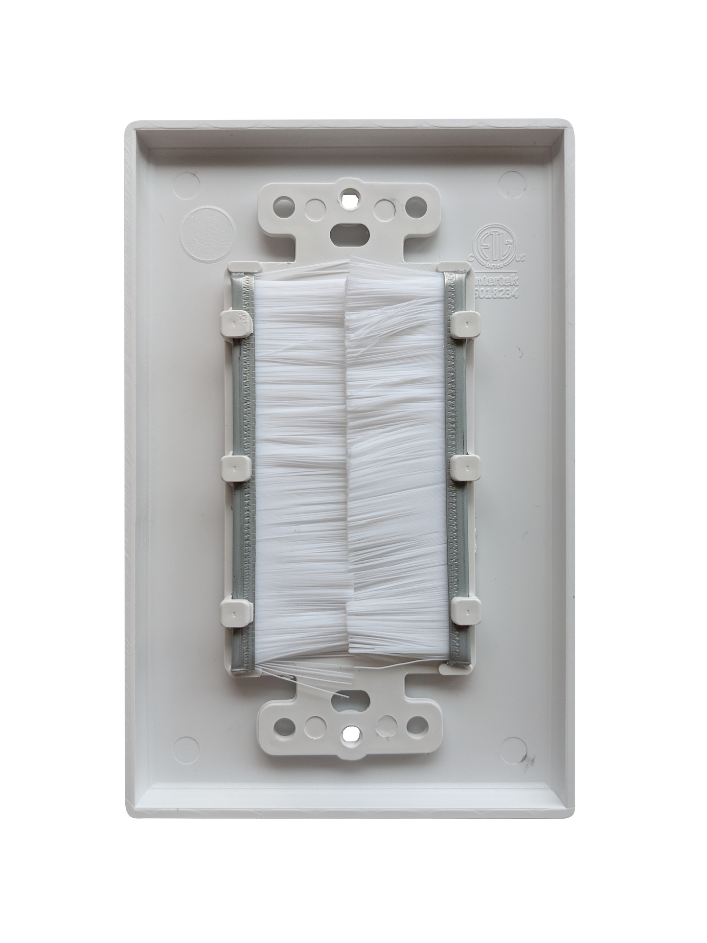 BestMounts Brush Decorator 1-Gang Cable Pass-Through Low Voltage Wall Plate | BWPBRUSH1