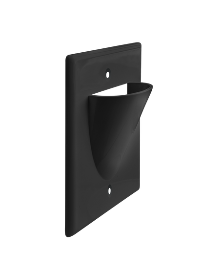 BestMounts Scoop (Outward) 1-Gang Cable Pass-Through Low Voltage Wall Plate | BWPON1