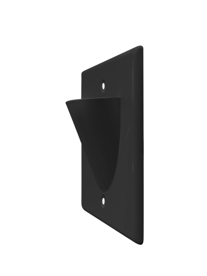 BestMounts Scoop (Outward) 1-Gang Cable Pass-Through Low Voltage Wall Plate | BWPON1