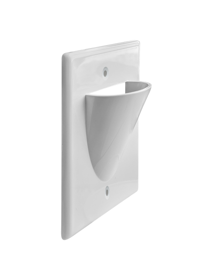 BestMounts Scoop (Outward) 1-Gang Cable Pass-Through Low Voltage Wall Plate | BWPON1