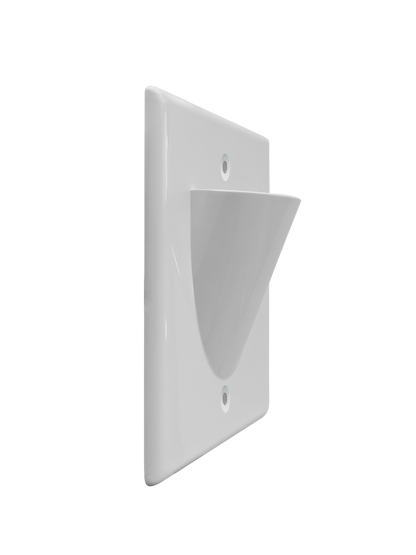 BestMounts Scoop (Outward) 1-Gang Cable Pass-Through Low Voltage Wall Plate | BWPON1