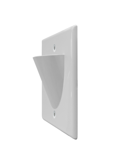 BestMounts Scoop (Outward) 1-Gang Cable Pass-Through Low Voltage Wall Plate | BWPON1