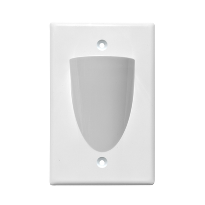 BestMounts Scoop (Outward) 1-Gang Cable Pass-Through Low Voltage Wall Plate | BWPON1