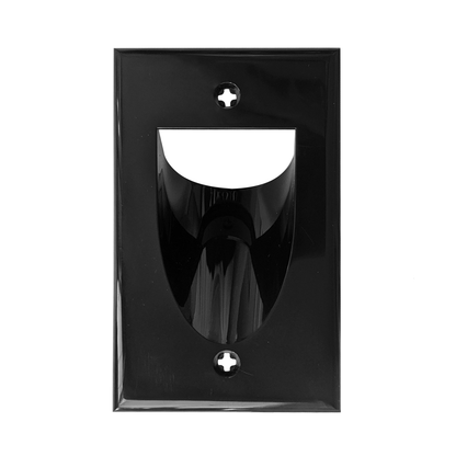 BestMounts Recessed (Inward) 1-Gang Cable Pass-Through Low Voltage Wall Plate | BWPW1