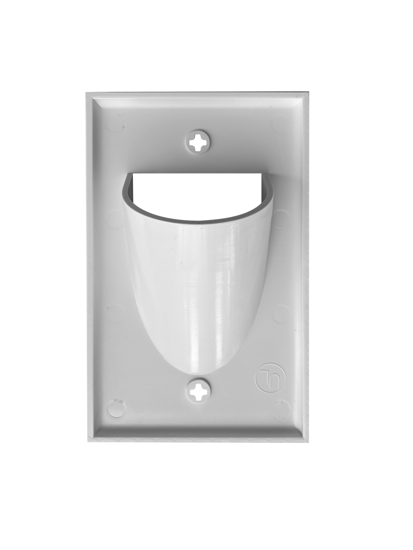 BestMounts Recessed (Inward) 1-Gang Cable Pass-Through Low Voltage Wall Plate | BWPW1