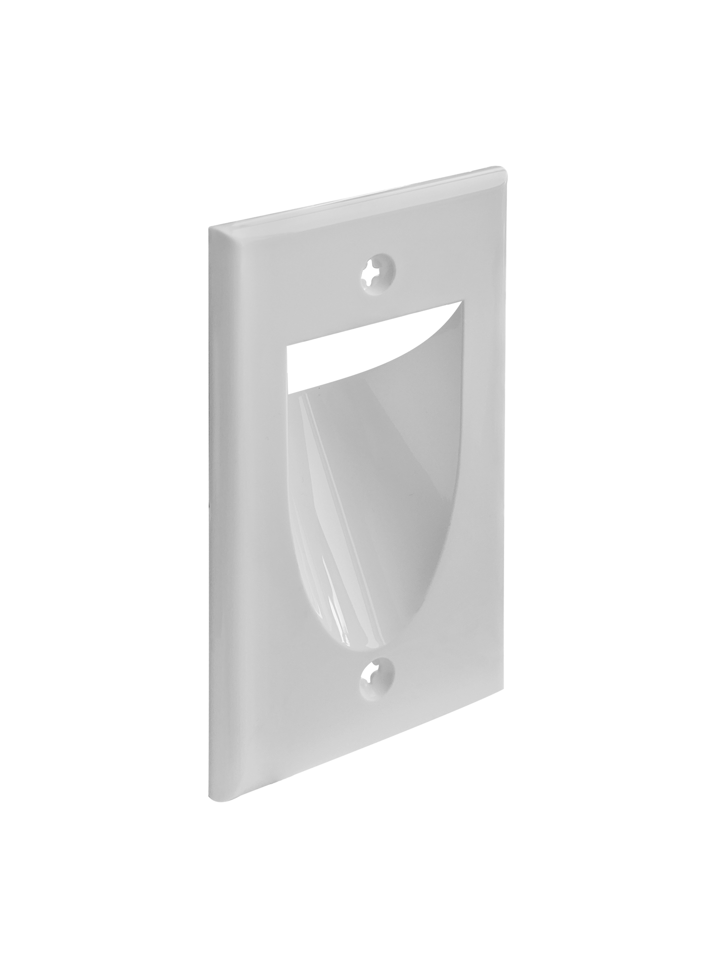 BestMounts Recessed (Inward) 1-Gang Cable Pass-Through Low Voltage Wall Plate | BWPW1