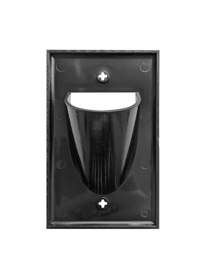 BestMounts Recessed (Inward) 1-Gang Cable Pass-Through Low Voltage Wall Plate | BWPW1
