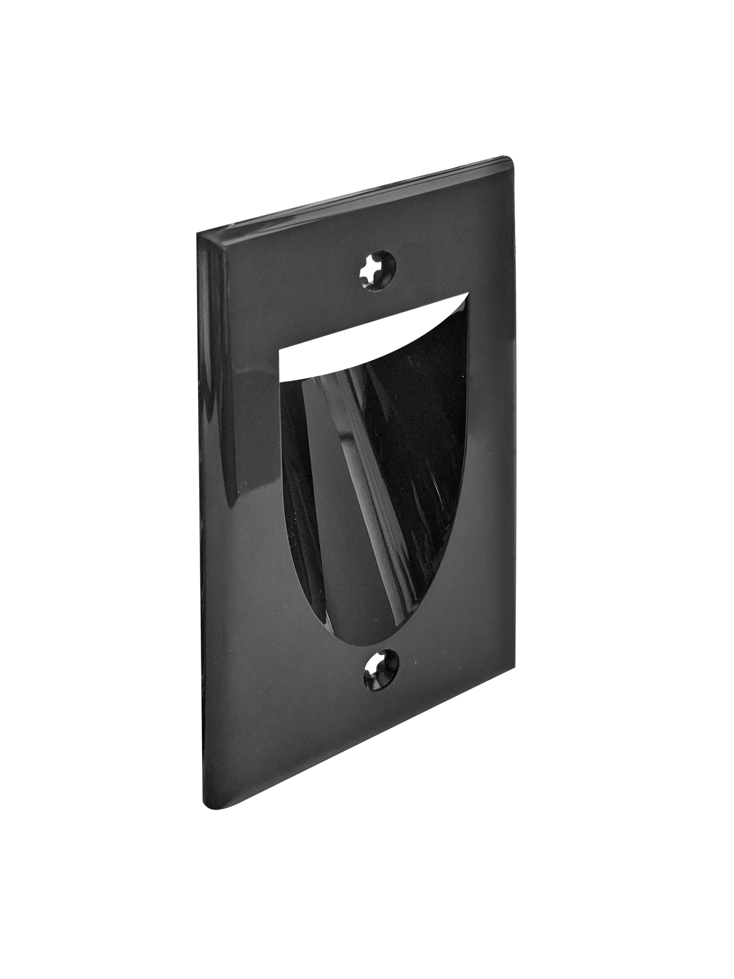 BestMounts Recessed (Inward) 1-Gang Cable Pass-Through Low Voltage Wall Plate | BWPW1