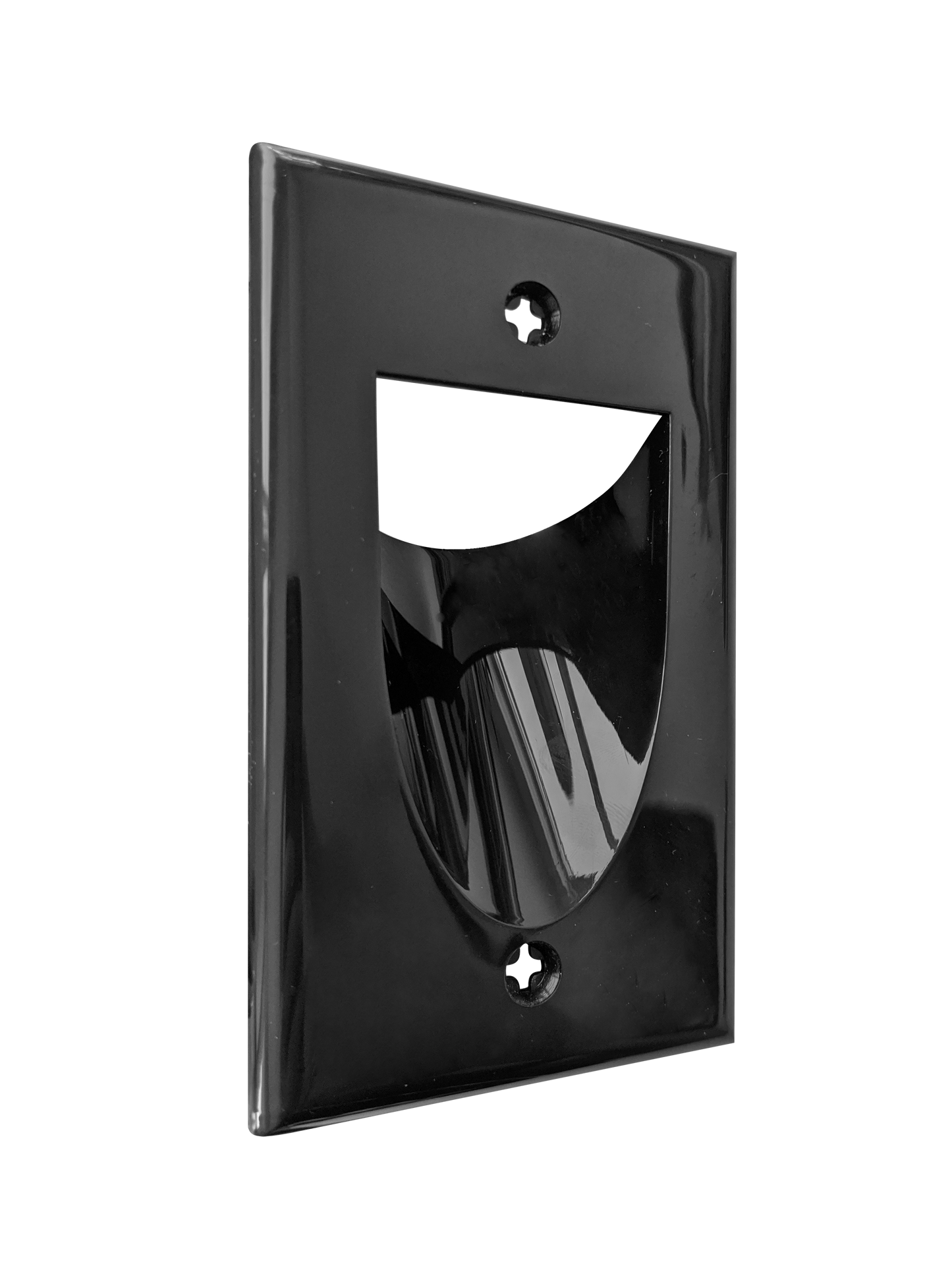 BestMounts Recessed (Inward) 1-Gang Cable Pass-Through Low Voltage Wall Plate | BWPW1