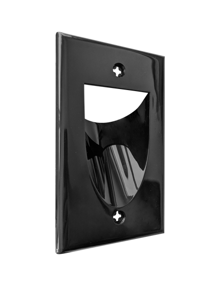BestMounts Recessed (Inward) 1-Gang Cable Pass-Through Low Voltage Wall Plate | BWPW1