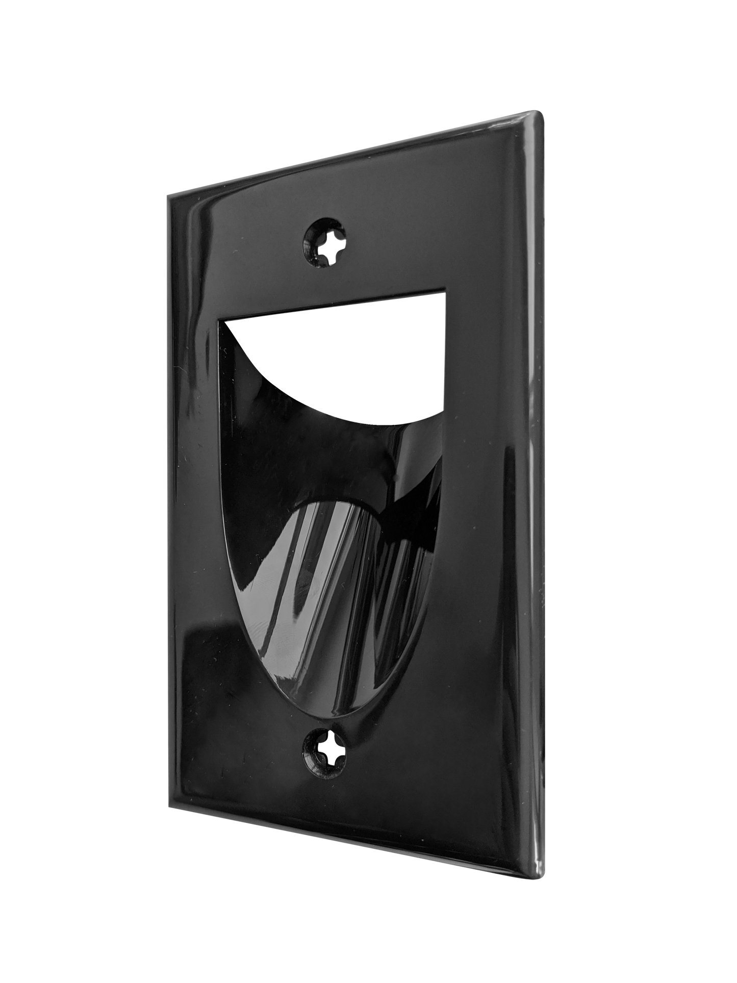 BestMounts Recessed (Inward) 1-Gang Cable Pass-Through Low Voltage Wall Plate | BWPW1