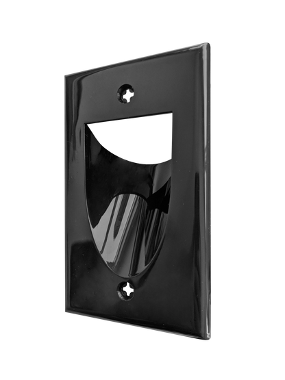 BestMounts Recessed (Inward) 1-Gang Cable Pass-Through Low Voltage Wall Plate | BWPW1