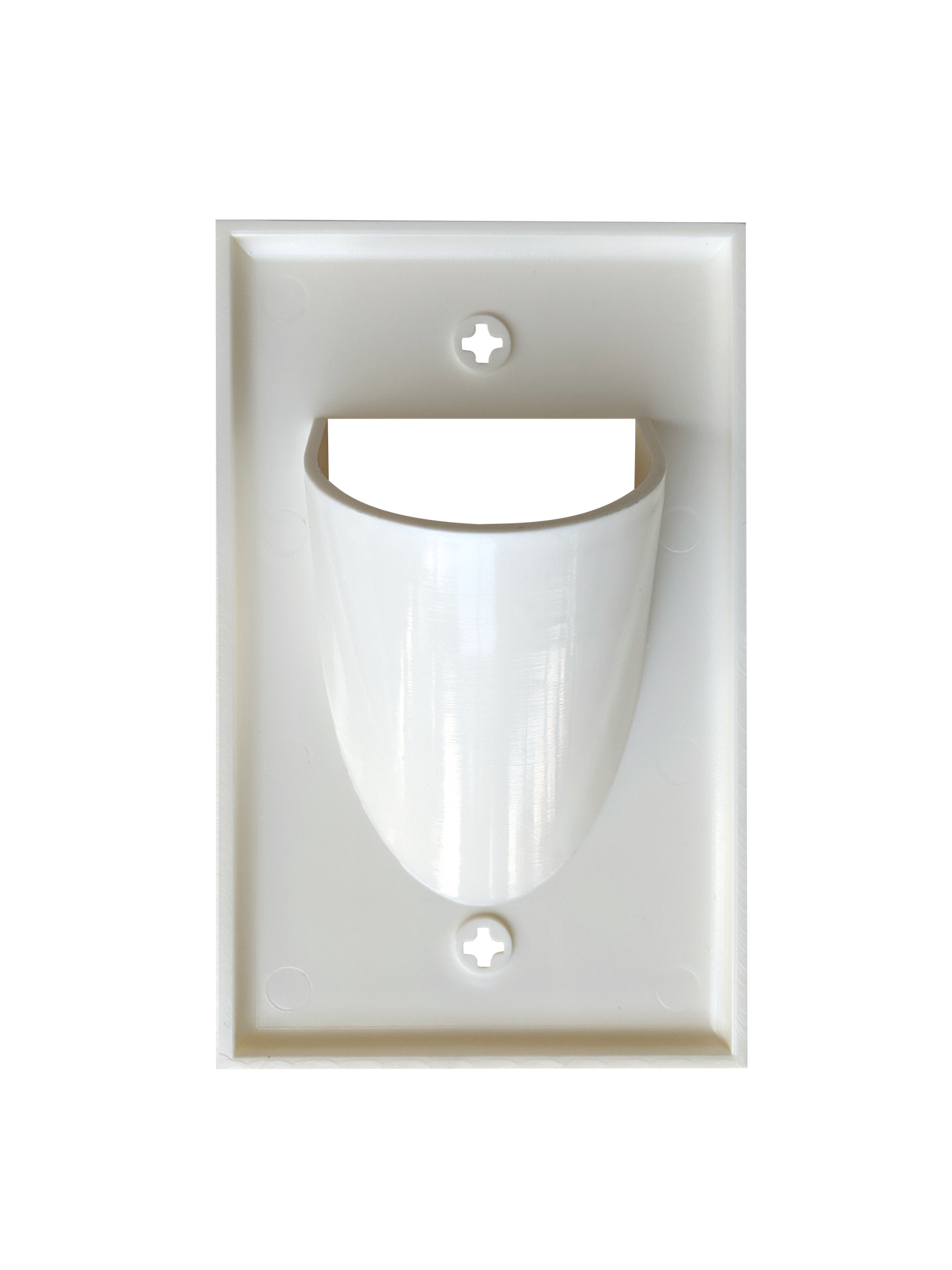 BestMounts Recessed (Inward) 1-Gang Cable Pass-Through Low Voltage Wall Plate | BWPW1