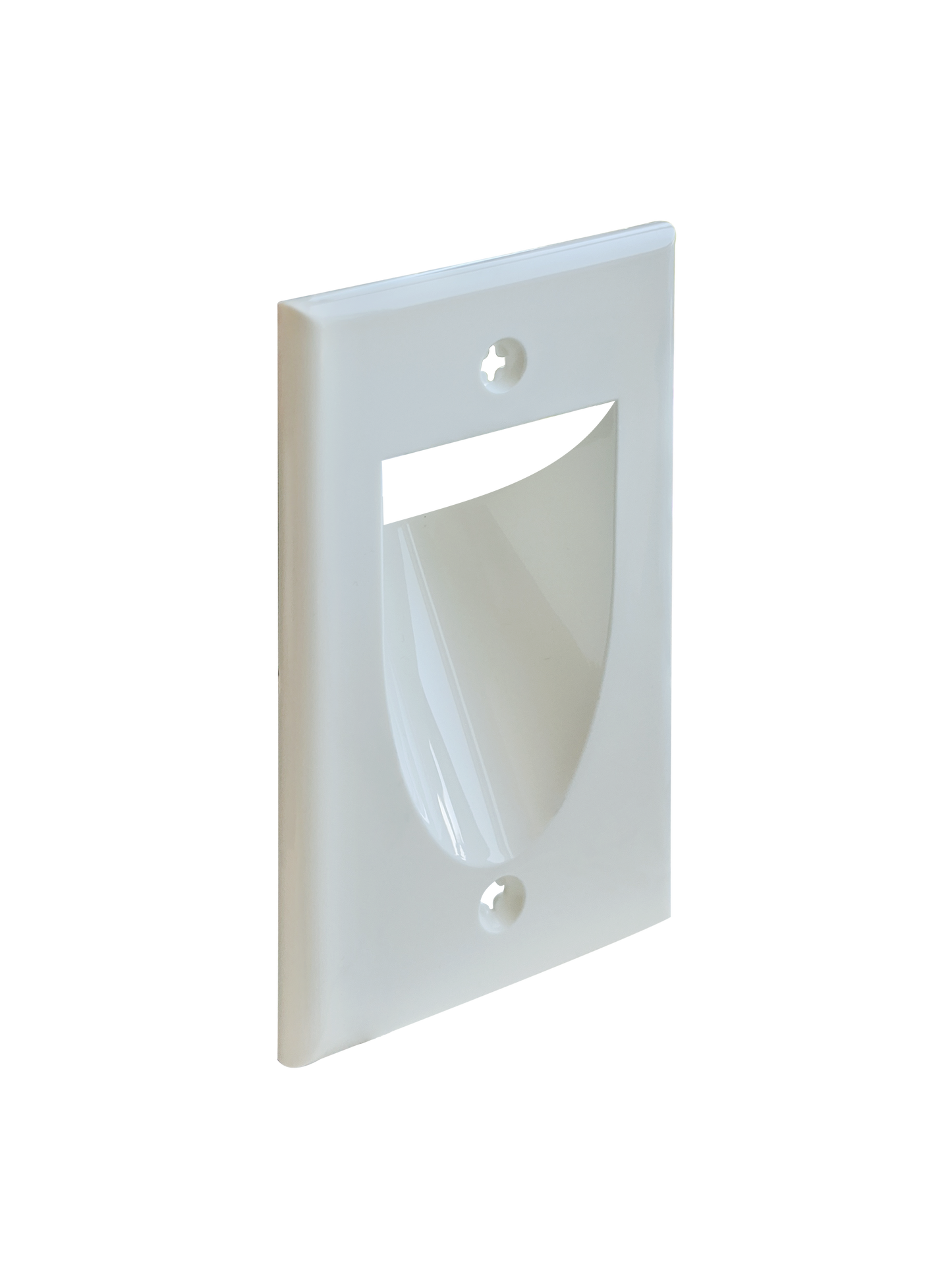 BestMounts Recessed (Inward) 1-Gang Cable Pass-Through Low Voltage Wall Plate | BWPW1