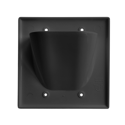 BestMounts Recessed (Inward) 2-Gang Cable Pass-Through Low Voltage Wall Plate | BWPW2