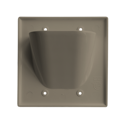 BestMounts Recessed (Inward) 2-Gang Cable Pass-Through Low Voltage Wall Plate | BWPW2