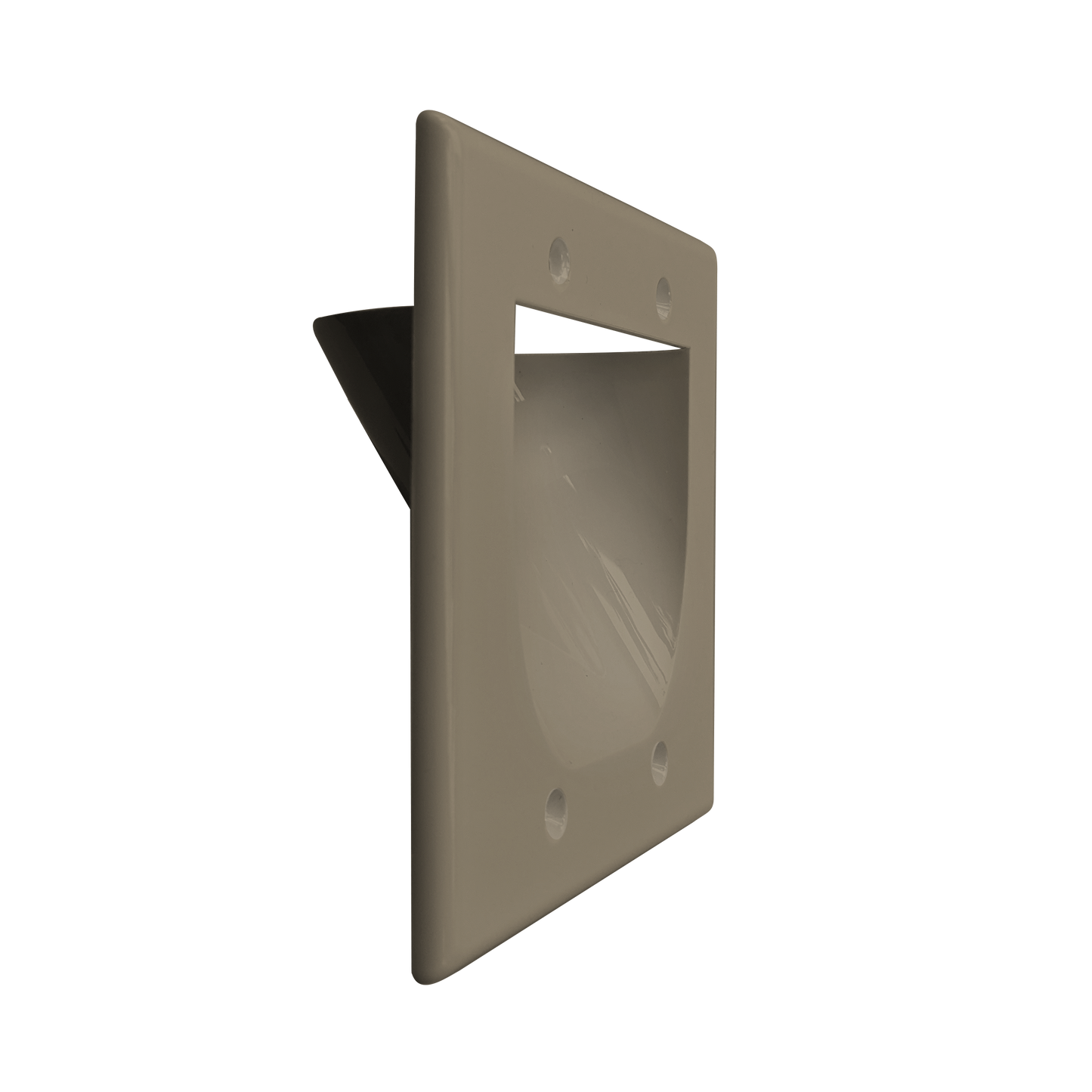BestMounts Recessed (Inward) 2-Gang Cable Pass-Through Low Voltage Wall Plate | BWPW2