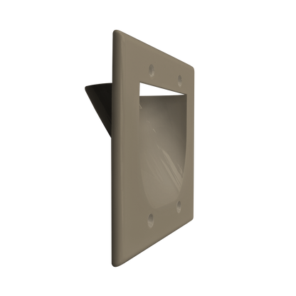 BestMounts Recessed (Inward) 2-Gang Cable Pass-Through Low Voltage Wall Plate | BWPW2