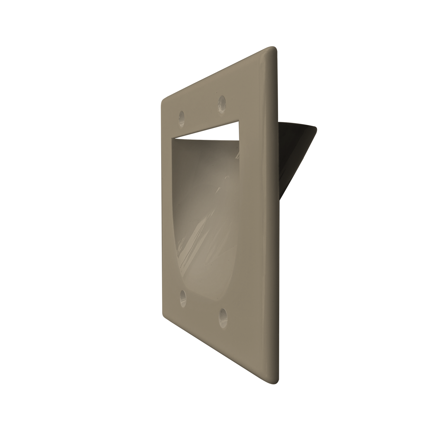 BestMounts Recessed (Inward) 2-Gang Cable Pass-Through Low Voltage Wall Plate | BWPW2