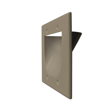 BestMounts Recessed (Inward) 2-Gang Cable Pass-Through Low Voltage Wall Plate | BWPW2