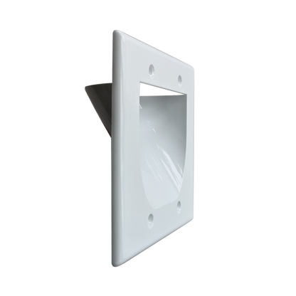 BestMounts Recessed (Inward) 2-Gang Cable Pass-Through Low Voltage Wall Plate | BWPW2