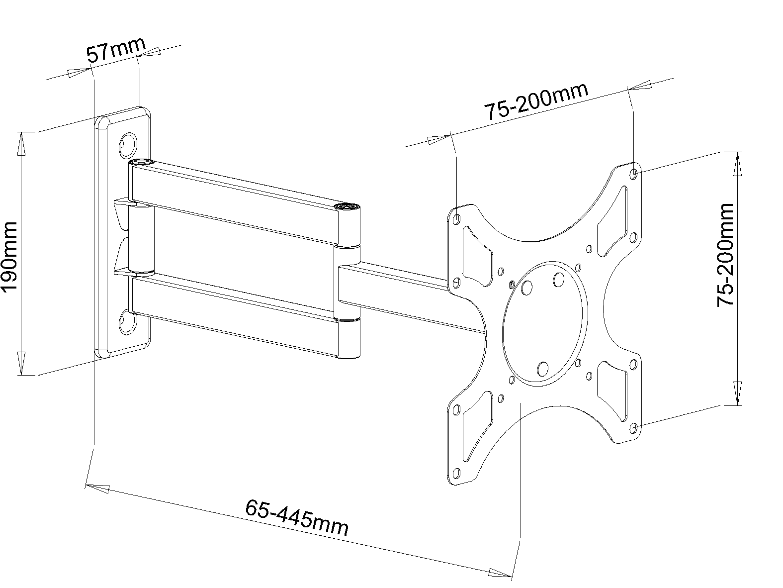 BEST 19-37" TV/Monitor Full-Motion Wall Mount